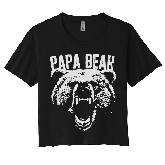 Papa Bear Best Dad Fathers Day Father Pop Vintage Gifts Crop Top