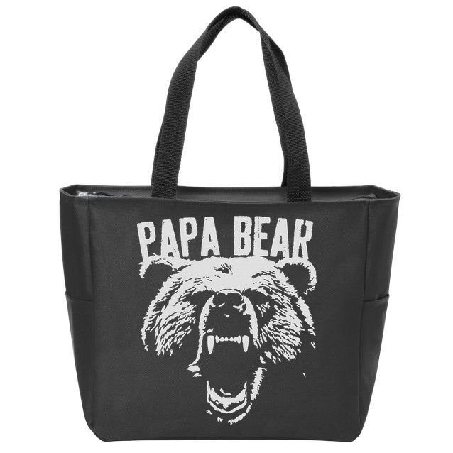 Papa Bear Best Dad Fathers Day Father Pop Vintage Gifts Zip Tote Bag