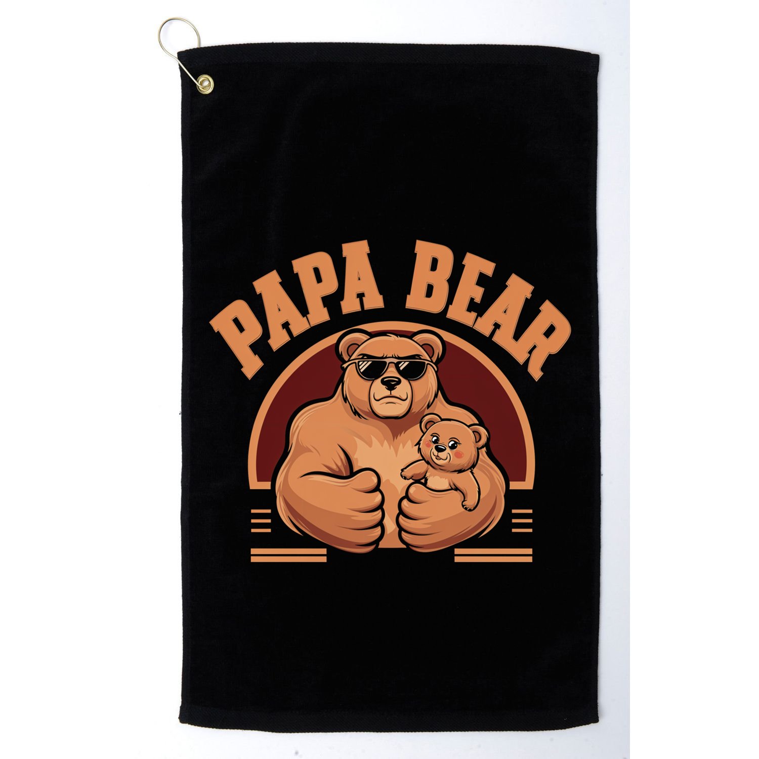 Papa Bear Bear Family Love Dad Father Daddy Cool Gift Golf Towel