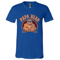 Papa Bear Bear Family Love Dad Father Daddy Cool Gift V-Neck T-Shirt