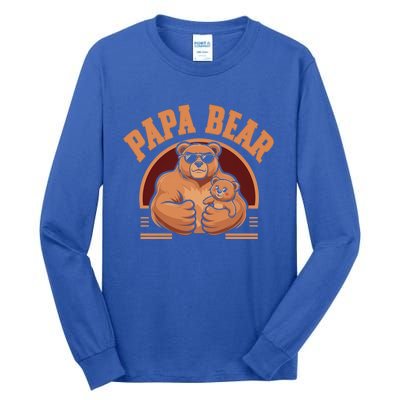 Papa Bear Bear Family Love Dad Father Daddy Cool Gift Tall Long Sleeve T-Shirt