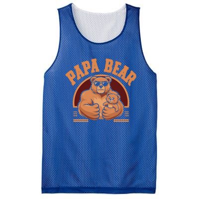 Papa Bear Bear Family Love Dad Father Daddy Cool Gift Mesh Reversible Basketball Jersey Tank