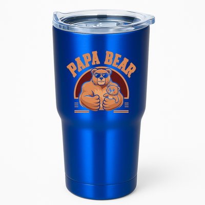 Papa Bear Bear Family Love Dad Father Daddy Cool Gift Tumbler