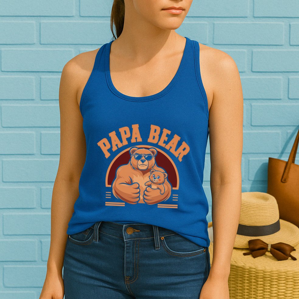 Papa Bear Bear Family Love Dad Father Daddy Cool Gift Womens Tank Top