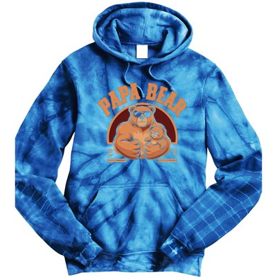 Papa Bear Bear Family Love Dad Father Daddy Cool Gift Tie Dye Hoodie