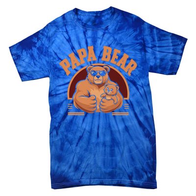 Papa Bear Bear Family Love Dad Father Daddy Cool Gift Tie-Dye T-Shirt