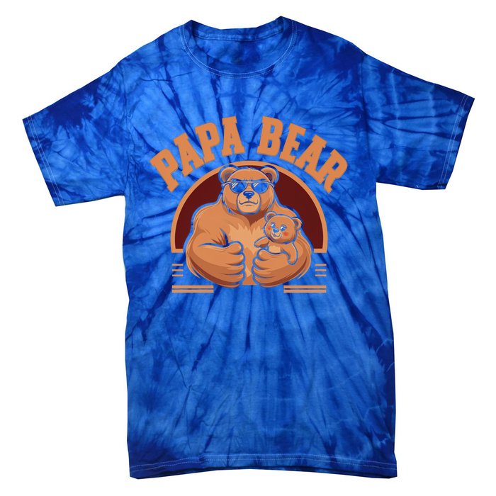 Papa Bear Bear Family Love Dad Father Daddy Cool Gift Tie-Dye T-Shirt