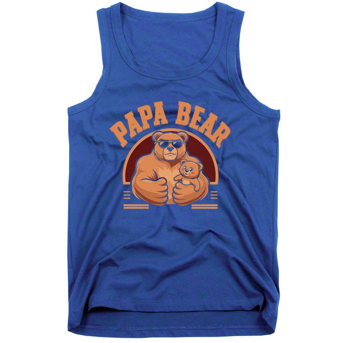 Papa Bear Bear Family Love Dad Father Daddy Cool Gift Tank Top