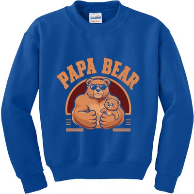 Papa Bear Bear Family Love Dad Father Daddy Cool Gift Kids Sweatshirt
