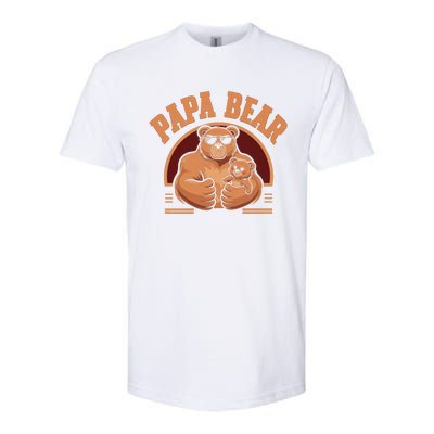 Papa Bear Bear Family Love Dad Father Daddy Cool Gift Softstyle® CVC T-Shirt