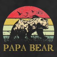 Papa Bear Best Dad Fathers Day Father Pop 7 Panel Mesh Trucker Snapback Hat