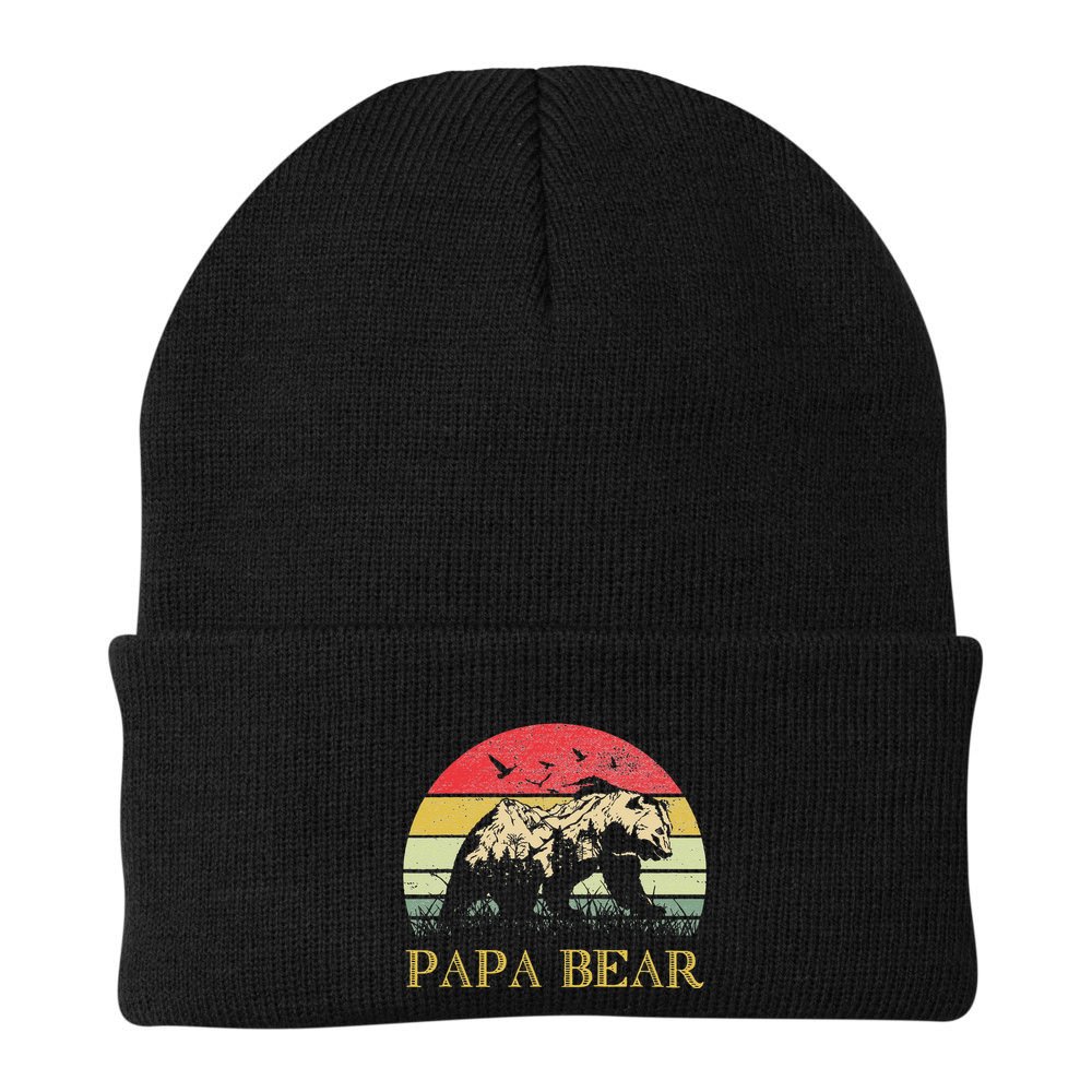 Papa Bear Best Dad Fathers Day Father Pop Beanie