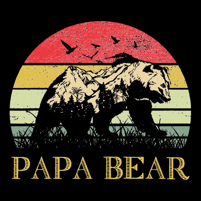 Papa Bear Best Dad Fathers Day Father Pop Drawstring Bag