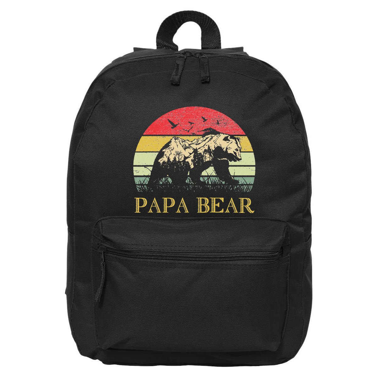 Papa Bear Best Dad Fathers Day Father Pop 16 in Basic Backpack