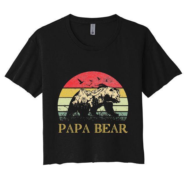 Papa Bear Best Dad Fathers Day Father Pop Crop Top