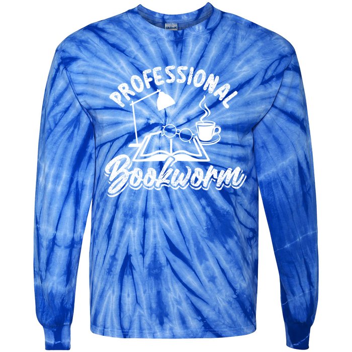 Professional Bookworm Bookish Reading Funny Book Lover Gift Tie-Dye Long Sleeve Shirt