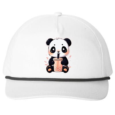 Panda Bear Boba Tea Bubble Tea Anime Kawaii  Snapback Five-Panel Rope Hat