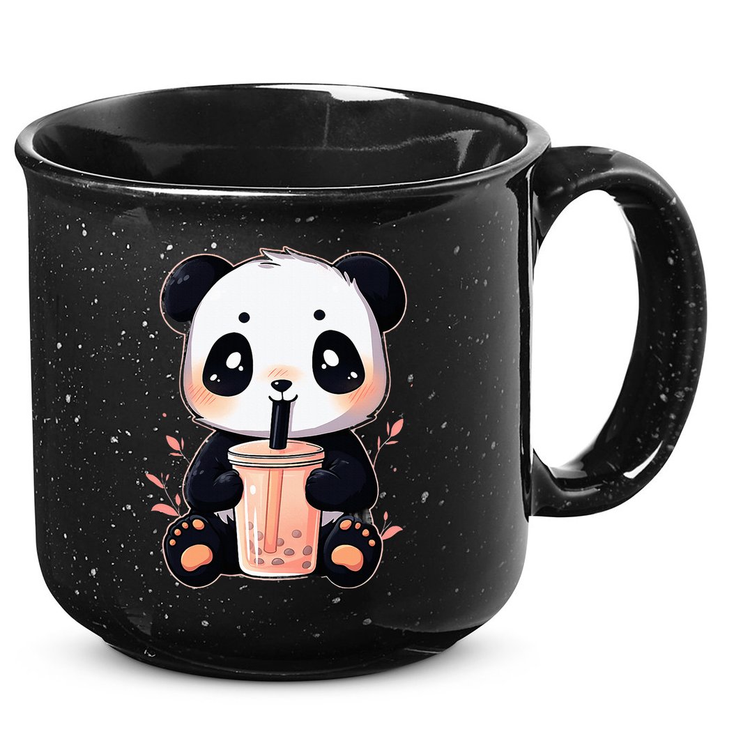 Panda Bear Boba Tea Bubble Tea Anime Kawaii  15oz Campfire Ceramic Mug