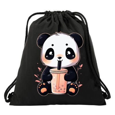 Panda Bear Boba Tea Bubble Tea Anime Kawaii  Drawstring Bag