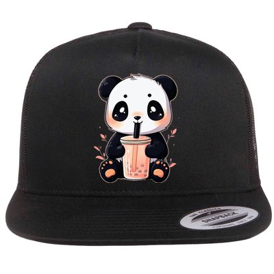 Panda Bear Boba Tea Bubble Tea Anime Kawaii  Flatbill Hat