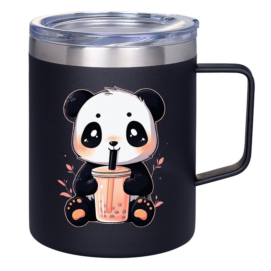 Panda Bear Boba Tea Bubble Tea Anime Kawaii  12oz Stainless Steel Coffee Mug