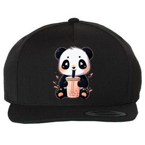 Panda Bear Boba Tea Bubble Tea Anime Kawaii  Wool Snapback Cap