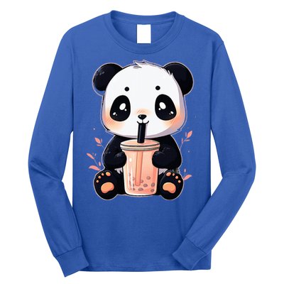 Panda Bear Boba Tea Bubble Tea Anime Kawaii  Long Sleeve Shirt