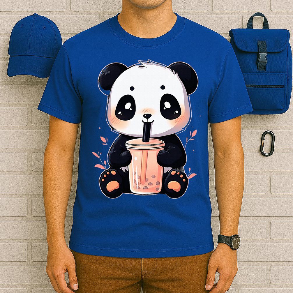 Panda Bear Boba Tea Bubble Tea Anime Kawaii  T-Shirt