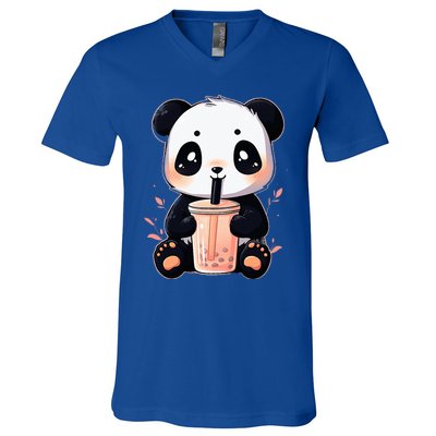 Panda Bear Boba Tea Bubble Tea Anime Kawaii  V-Neck T-Shirt