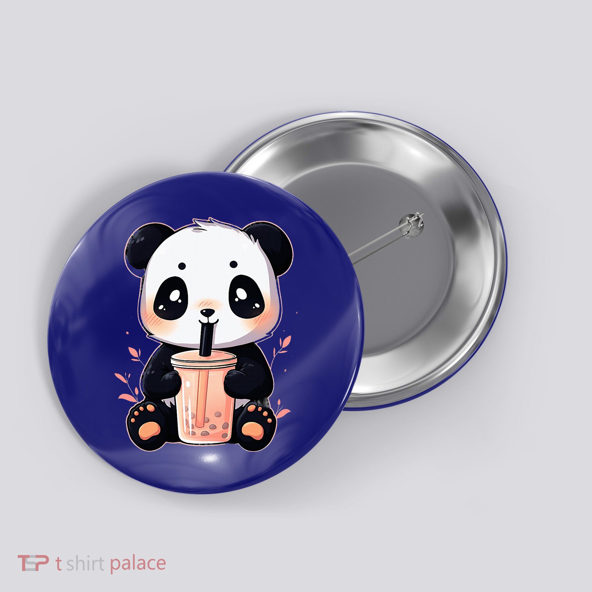 Panda Bear Boba Tea Bubble Tea Anime Kawaii  Button