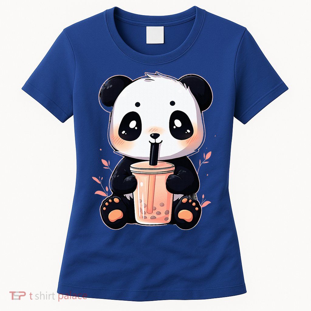 Panda Bear Boba Tea Bubble Tea Anime Kawaii  Womens T-Shirt