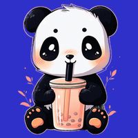 Panda Bear Boba Tea Bubble Tea Anime Kawaii  Women's V-Neck T-Shirt