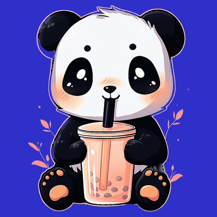 Panda Bear Boba Tea Bubble Tea Anime Kawaii  Women's V-Neck T-Shirt