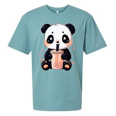 Panda Bear Boba Tea Bubble Tea Anime Kawaii  Sueded Cloud Jersey T-Shirt