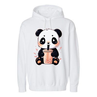 Panda Bear Boba Tea Bubble Tea Anime Kawaii  Garment-Dyed Fleece Hoodie