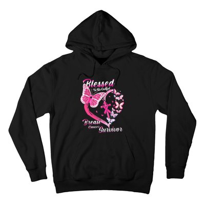 Pink Butterfly Blessed To Be Called Breast Cancer Survivor Hoodie