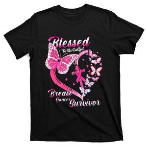 Pink Butterfly Blessed To Be Called Breast Cancer Survivor T-Shirt