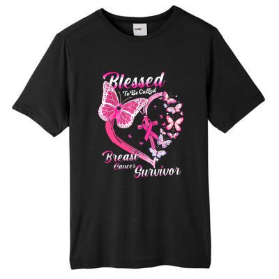 Pink Butterfly Blessed To Be Called Breast Cancer Survivor Tall Fusion ChromaSoft Performance T-Shirt