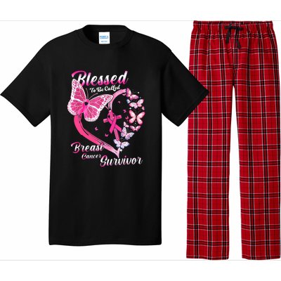 Pink Butterfly Blessed To Be Called Breast Cancer Survivor Pajama Set