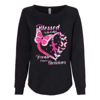 Pink Butterfly Blessed To Be Called Breast Cancer Survivor Womens California Wash Sweatshirt