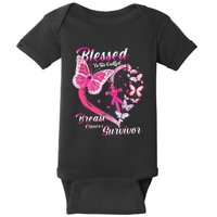 Pink Butterfly Blessed To Be Called Breast Cancer Survivor Baby Bodysuit