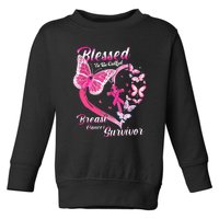 Pink Butterfly Blessed To Be Called Breast Cancer Survivor Toddler Sweatshirt