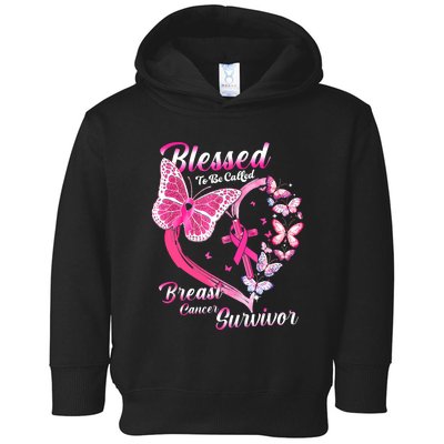 Pink Butterfly Blessed To Be Called Breast Cancer Survivor Toddler Hoodie