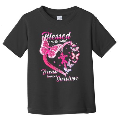 Pink Butterfly Blessed To Be Called Breast Cancer Survivor Toddler T-Shirt