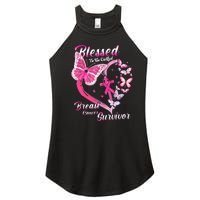 Pink Butterfly Blessed To Be Called Breast Cancer Survivor Women's Perfect Tri Rocker Tank