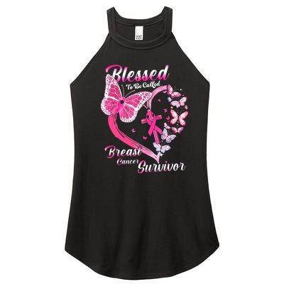 Pink Butterfly Blessed To Be Called Breast Cancer Survivor Women's Perfect Tri Rocker Tank