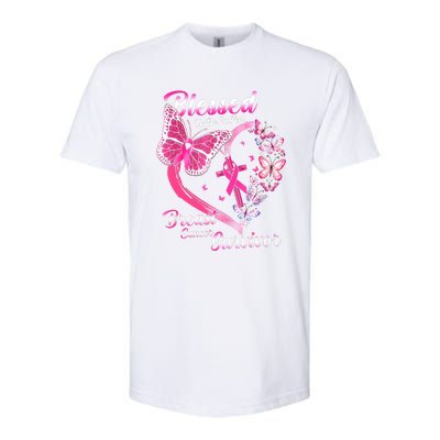 Pink Butterfly Blessed To Be Called Breast Cancer Survivor Softstyle CVC T-Shirt