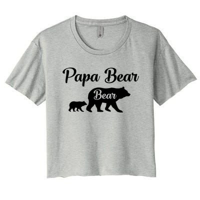 Papa Bear Bear Gift Meaningful Gift Women's Crop Top Tee