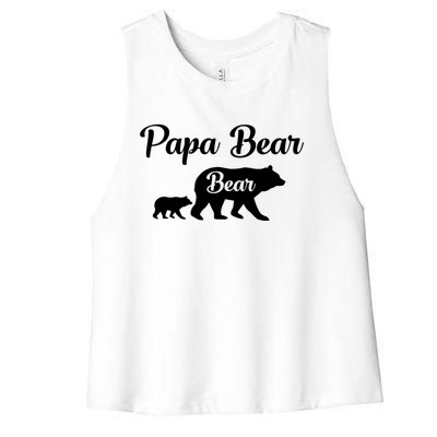 Papa Bear Bear Gift Meaningful Gift Women's Racerback Cropped Tank