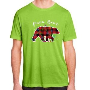 Papa Bear Buffalo Red Plaid Lights Christmas Family Top Gift Adult ChromaSoft Performance T-Shirt